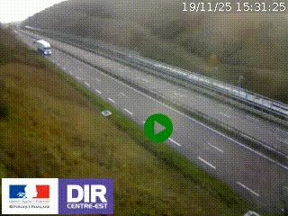 Webcam au niveau du col de Bois Clair à hauteur de Cluny sur la N79. Vue orientée vers Mâcon