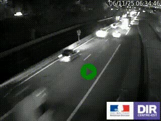 Caméra autoroutière sur l'A47 à hauteur de Givors, a proximité de Lyon. La webcam est orientée vers Lyon