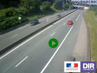 Caméra autoroutière sur l'A47 à hauteur de Givors, a proximité de Lyon. La webcam est orientée vers Lyon