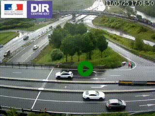 Webcam traffic à Grenoble-sud sur l'autoroute A480. Vue orientée vers l'entrée et la sortie de Grenoble