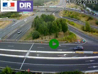 Webcam traffic à Grenoble-sud sur l'autoroute A480. Vue orientée vers l'entrée et la sortie de Grenoble