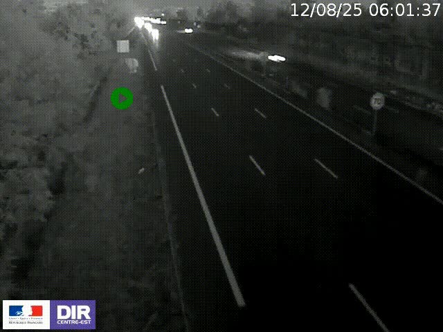 Webcam à Bron sur l'A43 à la jonction avec le boulevard périphérique de Lyon (D383). Vue orientée vers Lyon