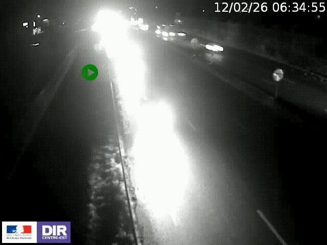 Webcam à Bron sur l'A43 à la jonction avec le boulevard périphérique de Lyon (D383). Vue orientée vers Lyon