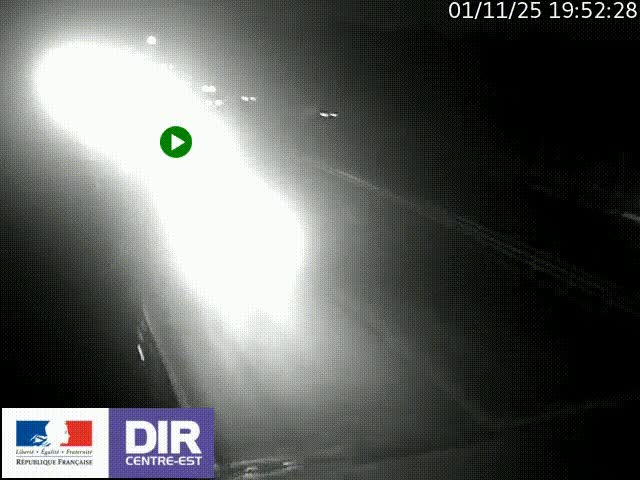 Caméra trafic à la jonction entre l'A46 (Rocade-est de Lyon) et l'A42 à hauteur de Vault-en-Velin en direction de Marseille
