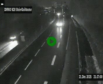 Webcam routière à hauteur de Bois-Guillaume en périphérie de Rouen. Vue orientée vers Rouen