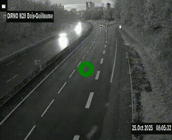 Webcam routière à hauteur de Bois-Guillaume en périphérie de Rouen. Vue orientée vers Rouen