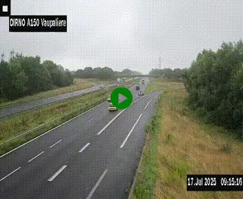 Webcam autoroute A150 à hauteur de La Vaupalière en périphérie de Rouen. Vue orientée vers Rouen