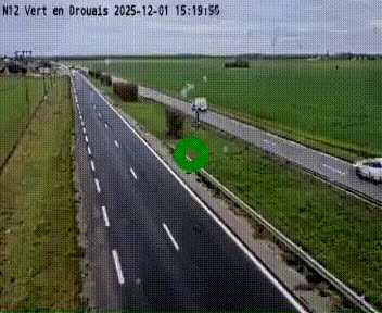 Webcam à hauteur de Vert-en-Drouais sur la N12, en périphérie de Dreux. Vue orientée vers Alençon