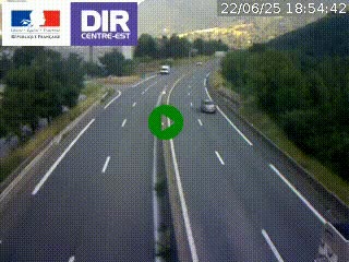 Caméra sur la Nationale 90 (N90) à La Léchère, en direction et à proximité d'Albertville