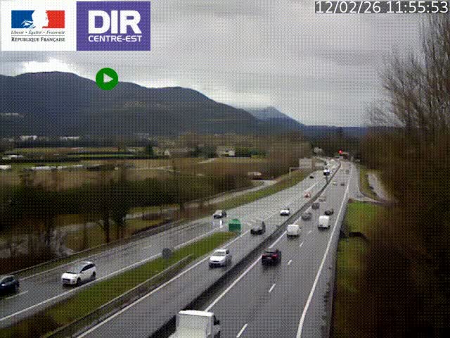 Caméra trafic à Meylan sur la Rocade-Sud de Grenoble en direction d'Aix-en-Provence