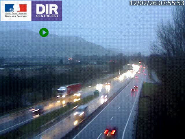 Caméra trafic à Meylan sur la Rocade-Sud de Grenoble en direction d'Aix-en-Provence