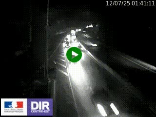 Caméra autoroute sur A6 - Valvert, près de Lyon, en direction de Paris, à hauteur de la sortie 36 Porte du Valvert