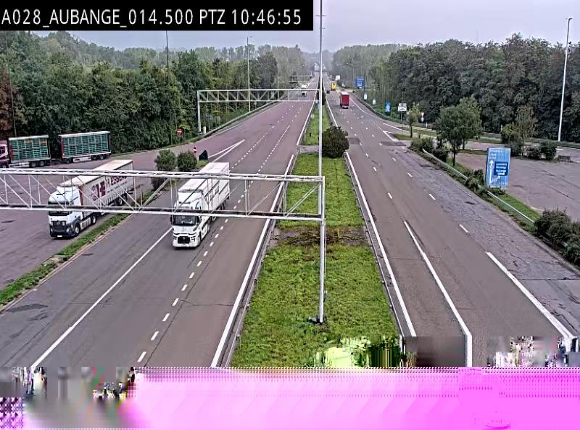Webcam autoroute Belgique - Aubange - A28 direction Arlon - BK 14