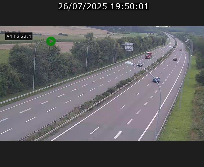 Traffic live webcam Luxembourg Flaxweiler - A1 direction Luxembourg - BK 22.4