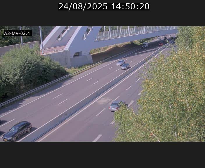 Webcam autoroute de la France (A3) au Luxembourg à Fentange, à proximité de la Croix de Gasperich. Vue orientée vers la Cloche d'Or