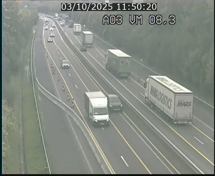 Traffic live webcam Luxembourg Bettembourg - A3 - BK 8.3 - direction France