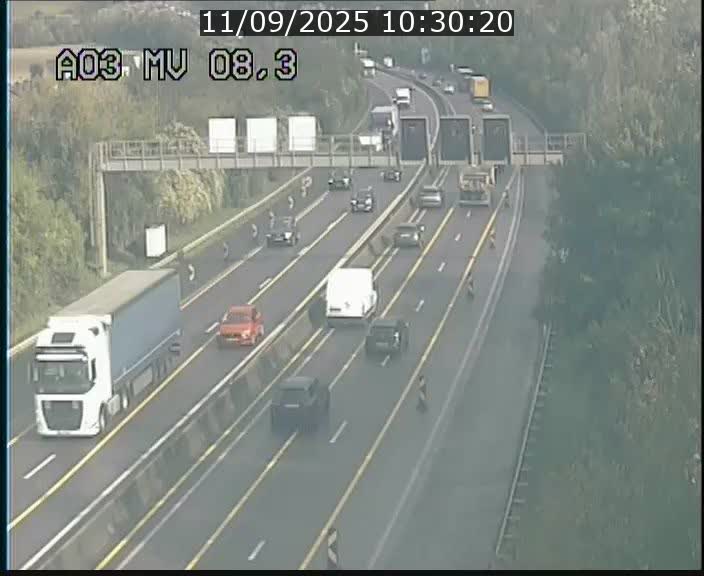 Webcam Autoroute après la Croix de Bettembourg en direction de Luxembourg sur l'A3