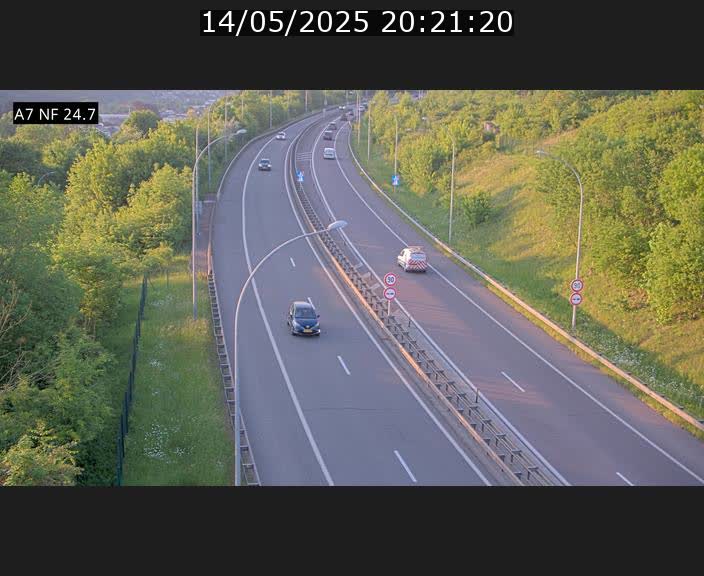 Caméra trafic Luxembourg - A7, Schieren direction Mersch