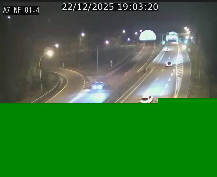 Caméra autoroute Luxembourg A7 - Echangeur Waldhaff - direction Tunnel Stafelter