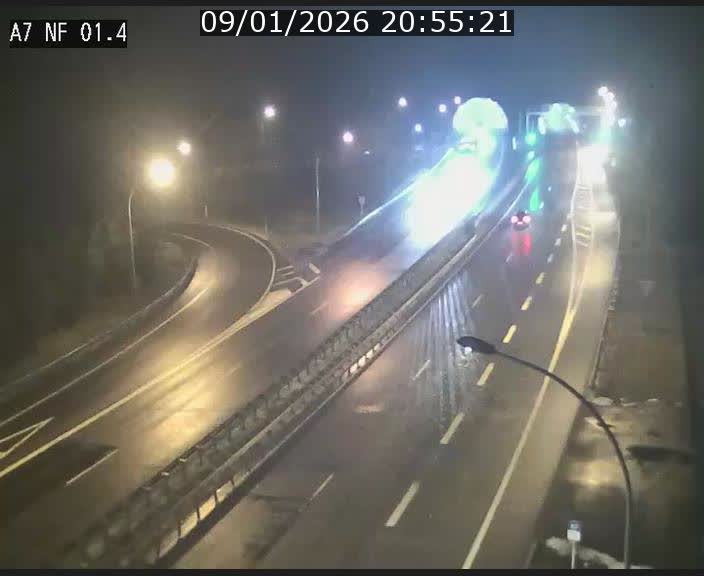 Caméra autoroute Luxembourg A7 - Echangeur Waldhaff - direction Tunnel Stafelter