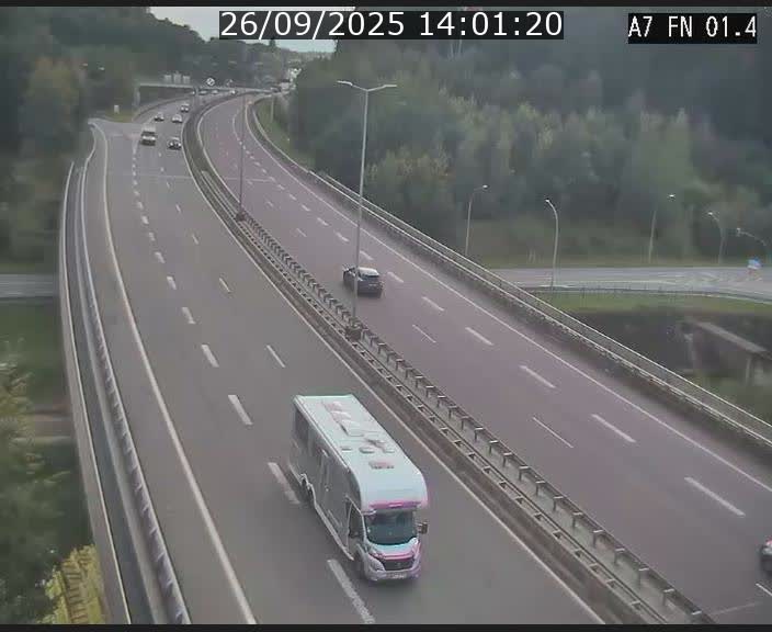 Caméra autoroute Luxembourg A7 - Tunnel Stafelter - direction Echangeur Grünewald