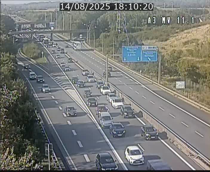Traffic live webcam Luxembourg Croix de Bettembourg A3 - BK 11.1 - direction Luxembourg-ville