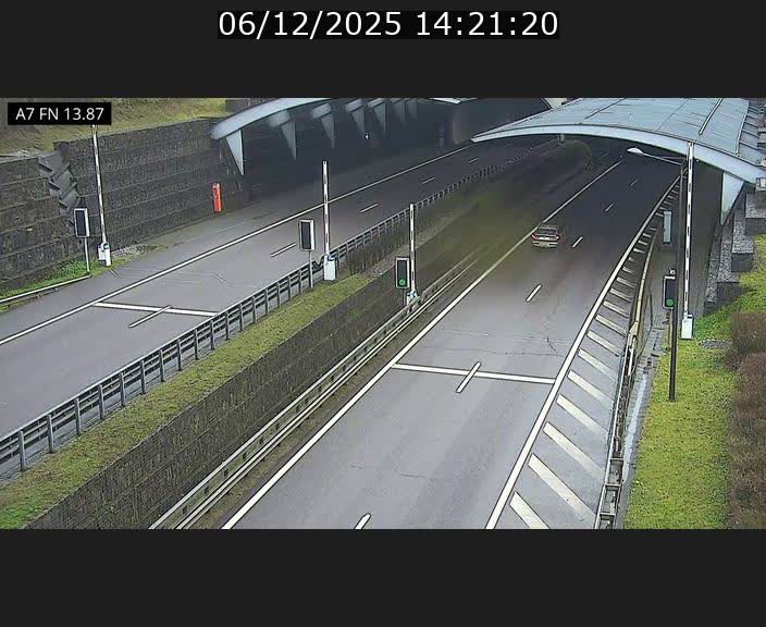 Caméra trafic Luxembourg - A7, Tunnel Gousselerbierg, entrée nord, direction Lorentzweiler