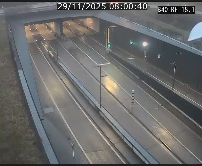 Webcam sur la route de contournement d'Esch-Belval avant le tunnel Central Gate au niveau de la porte de France et du radar fixe