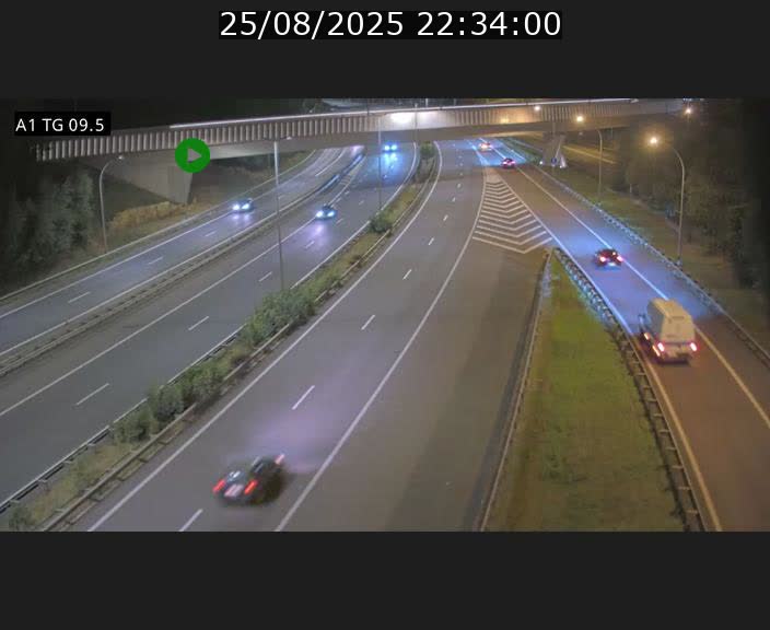 Traffic live webcam Luxembourg Jonction Grünewald - A1 direction Luxembourg-ville - BK 9.5