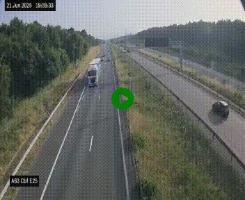 Webcam autoroute A63 en périphérie de Bordeaux au sud-est de la ville, en provenance du bassin d'Arcachon. Vue orientée vers Bordeaux