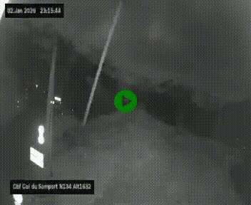 Webcam au col du Somport, côté français, sur la N134, dans les Pyrénées, en direction de l'Espagne, à 1632 mètres d'altitude