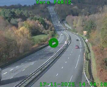 Caméra routière sur l'autoroute A20 à Bessines-sur-Gartempe. Vue orientée vers Paris