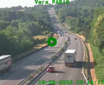 Caméra routière sur l'autoroute A20 à Bessines-sur-Gartempe. Vue orientée vers Paris