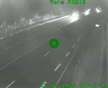 Caméra routière sur l'autoroute A20 à Saint-Hilaire-Bonneval, au sud de Limoges. Vue orientée vers Paris