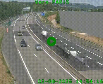 Caméra routière sur l'autoroute A20 à Brive-la-Gaillarde, à la jonction avec l'A89. Vue orientée vers Paris