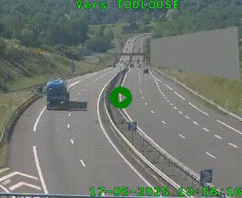 Caméra routière sur l'autoroute A20 à Noailles, en périphérie de Brive-la-Gaillarde. Vue orientée vers Toulouse