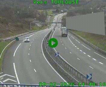 Caméra routière sur l'autoroute A20 à Noailles, en périphérie de Brive-la-Gaillarde. Vue orientée vers Toulouse