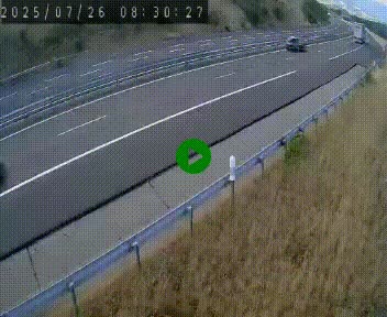Caméra autoroute A75 à hauteur de la sortie 42 (Rodez, Laissac, Aire de l'Auvergne) située sur la commune d'Auberoques, près de Sévérac-le-Château