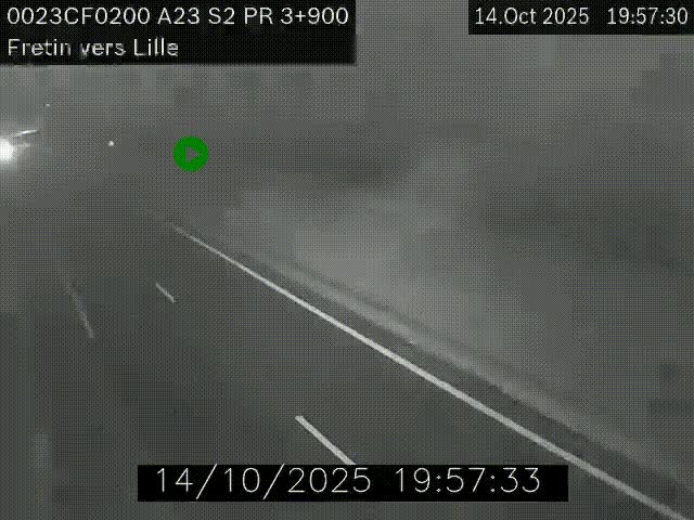 Webcam autoroute A23 à hauteur de Fretin. Vue orientée vers Lille