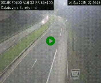 Webcam A16 à Calais en direction du Tunnel sous la Manche (Eurotunnel)