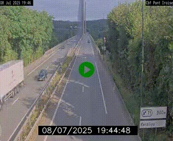 Webcam sur la N165 après le Pont de l'Iroise, à l'entrée de Brest