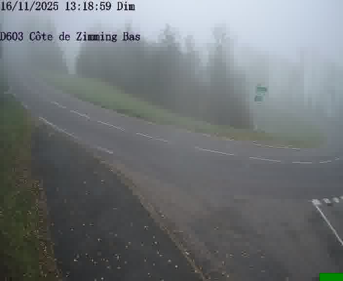 Webcam sur la D603 située dans la Côté de Zimming-bas, dans le virage en demi-tour, à la jonction avec la D74