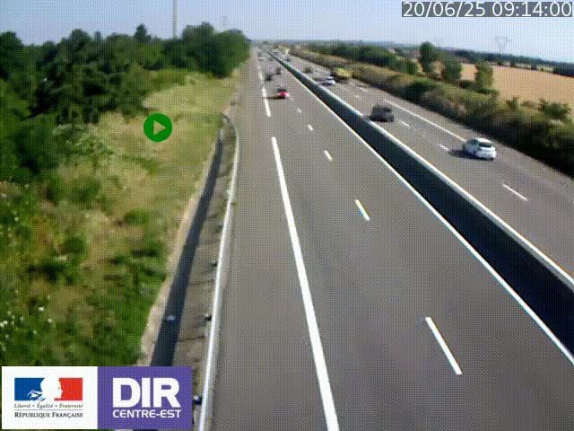 Webcam sur le contournement de Valence, sur la Nationale 7, à la jonction avec la N532, caméra orientée vers Grenoble