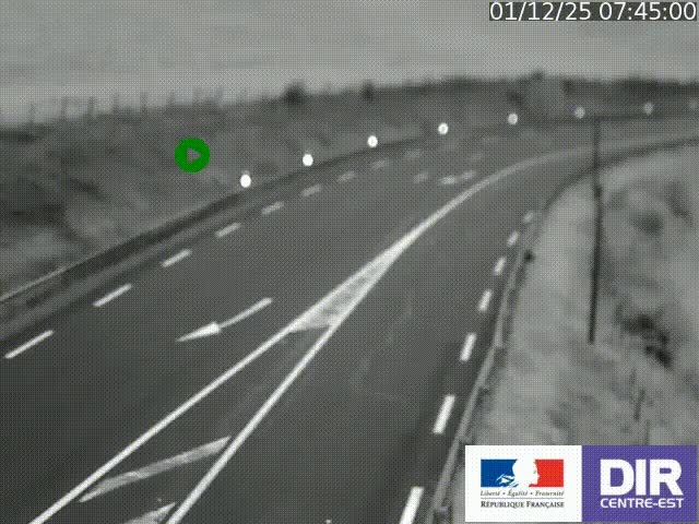 Webcam sur le col Pin Bouchain, vue orientée vers Roanne, en provenance de Lyon sur la nationale 7 (N7)