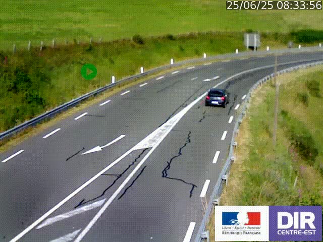 Webcam sur le col Pin Bouchain, vue orientée vers Roanne, en provenance de Lyon sur la nationale 7 (N7)