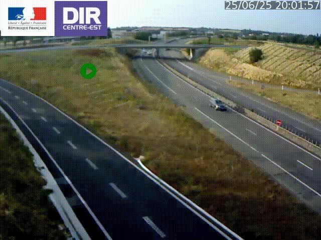 Webcam sur le contournement de Valence, sur la Nationale 7, caméra orientée vers Lyon