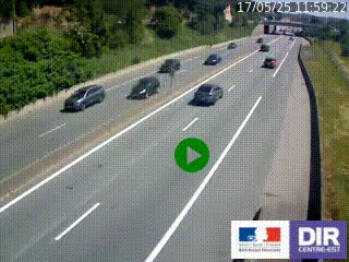Caméra autoroutière sur l'A47 à hauteur de Givors, a proximité de Lyon. La webcam est orientée vers Lyon