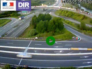 Webcam traffic à Grenoble-sud sur l'autoroute A480. Vue orientée vers l'entrée et la sortie de Grenoble