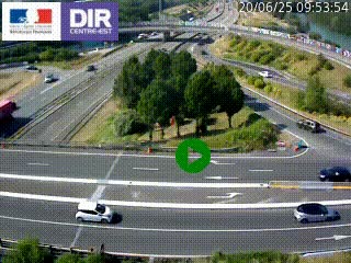 Webcam traffic à Grenoble-sud sur l'autoroute A480. Vue orientée vers l'entrée et la sortie de Grenoble