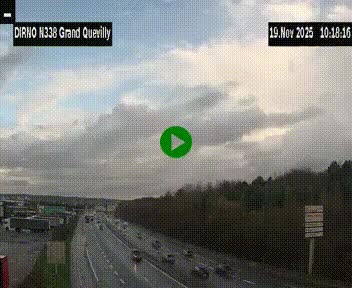 Webcam routière sur N338 à hauteur de Grand-Quevilly en périphérie de Rouen. Vue orientée vers Rouen